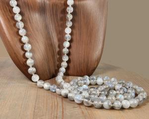 36 inch long labradorite necklace
