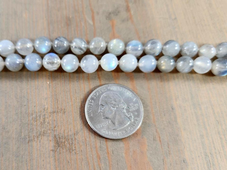 8mm smooth round labradorite beads