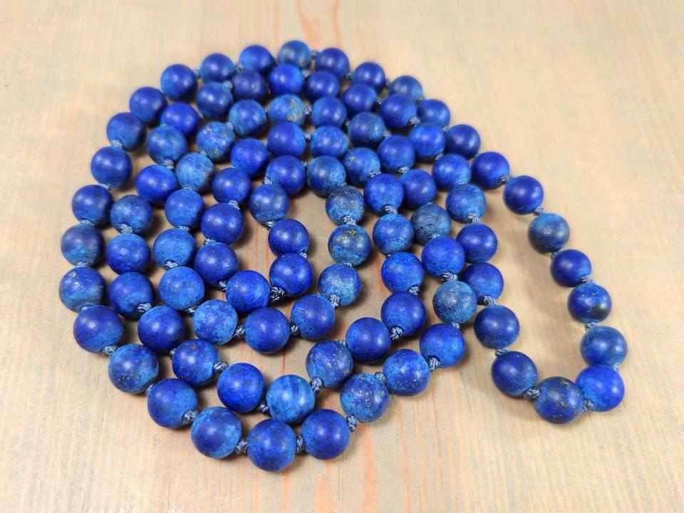 Knotted Blue Lapis Necklace