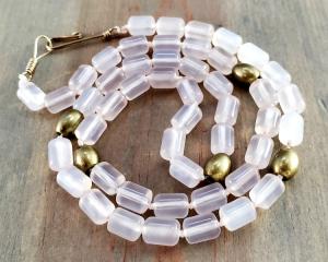 Pink Chalcedony Bead Necklace
