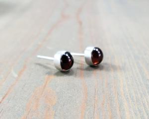 silver and gemstone post earrings
