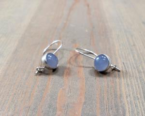 blue chalcedony locking earrings