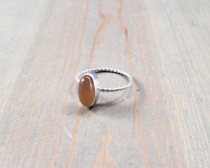 peach moonstone ring