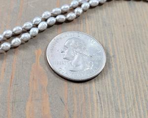 4mm light gray freshwater rice pearls