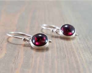 Garnet French Wire Earrings