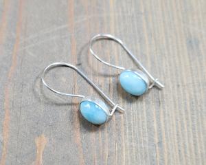larimar kidney wire earrings