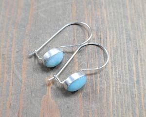 bezel set cabochon earrings