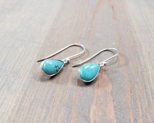 turquoise pear shape earrings