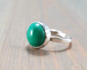 Malachite Solitaire Ring