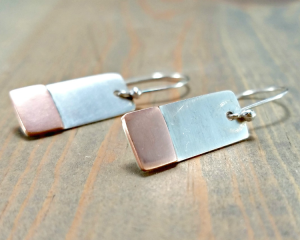 Small Copper Bar Earrings