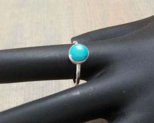 Turquoise Hammered Band Ring