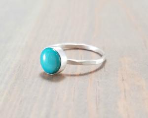 Turquoise and Silver Stackable Ring
