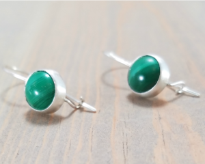 Natural Green Malachite Earrings