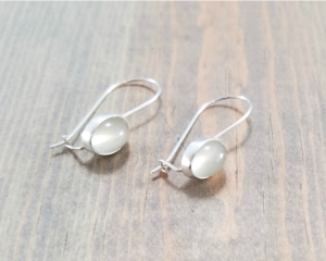 White gemstone earrings