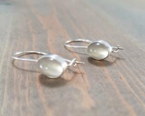 Moonstone Locking Wire Earrings