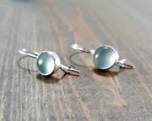 Chalcedony Kidney Wire Earrings