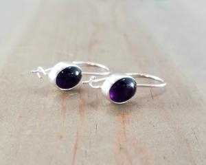 Oval Amethyst Earrings