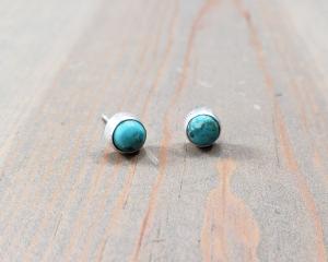 Tiny Turquoise Post Earrings