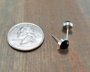 Tiny Black Stud Earrings