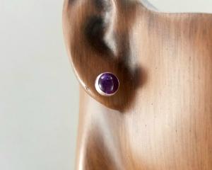 Tiny Amethyst Stud Earrings