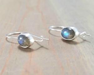 Oval Labradorite Earrings