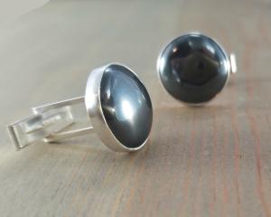 metallic gray cufflinks