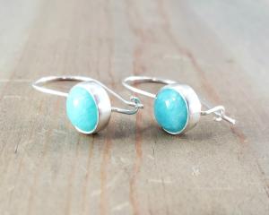 Blue Gemstone Locking Earrings