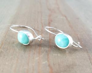 Amazonite Kidney Wire Earrings