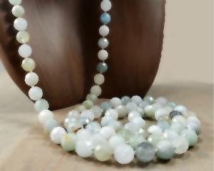 35 inch aquamarine gemstone necklace
