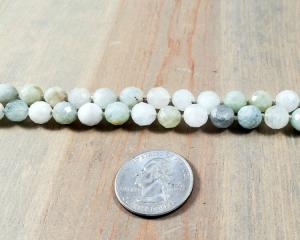 8mm natural aquamarine faceted round beads