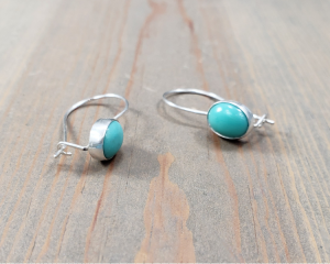 turquoise kidney wire earrings