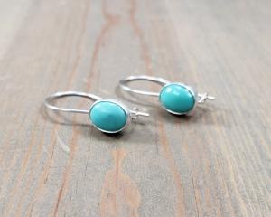 oval turquoise drop earrings