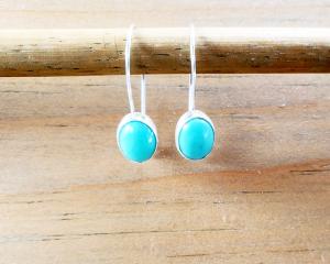 turquoise locking hook earrings