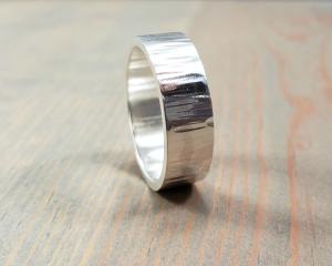 Tree Bark Hammered Ring