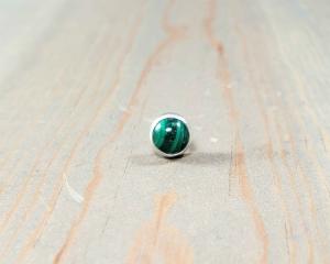 Single Malachite Stud Earring