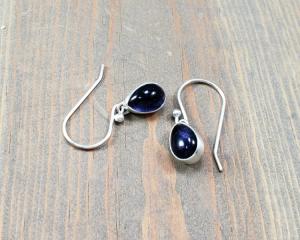 bezel set cabochon earrings