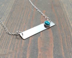 16 inch turquoise bar necklace