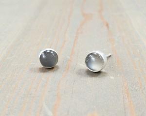 gray moonstone stud earrings
