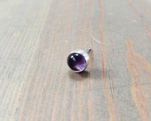 purple amethyst post earring