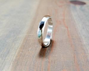 Mens Sterling Silver Hammered Band