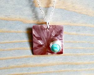 Copper Turquoise Pendant Necklace