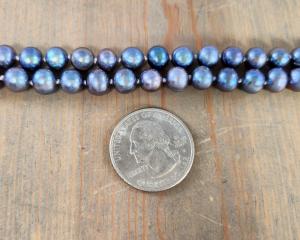 7mm freshwater blue peacock pearls