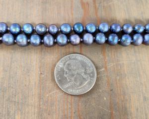 7mm freshwater blue peacock pearls
