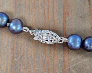 sterling silver filigree pearl clasp