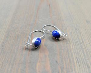 lapis lazuli locking earrings