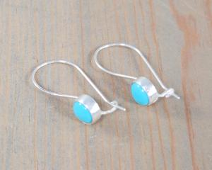 turquoise kidney wire earrings