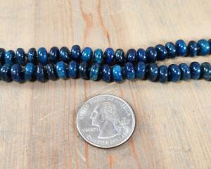 5x8 natural dark blue apatite rondelle beads