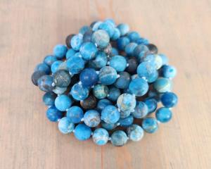 long blue apatite bead necklace
