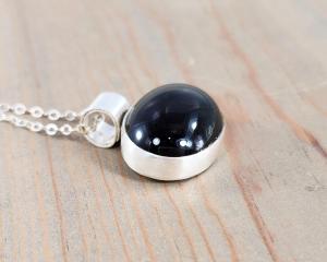black onyx and sterling silver necklace