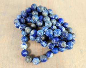 matte denim lapis bead necklace